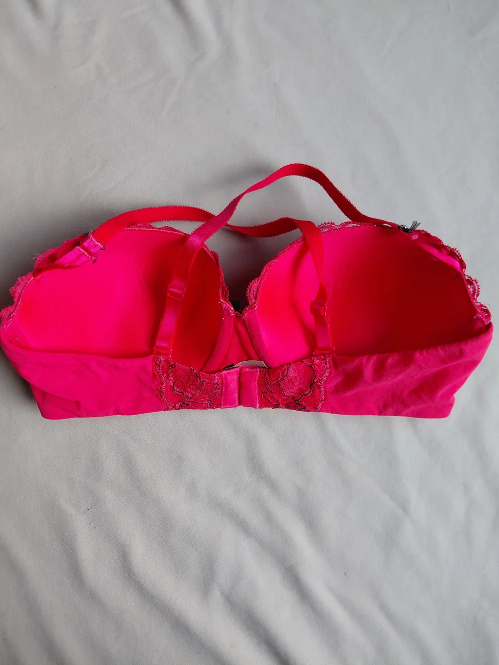 Victoria's Secret Hot Pink Lace Balconette Underwire Bra 36D - Picture 6 of 10